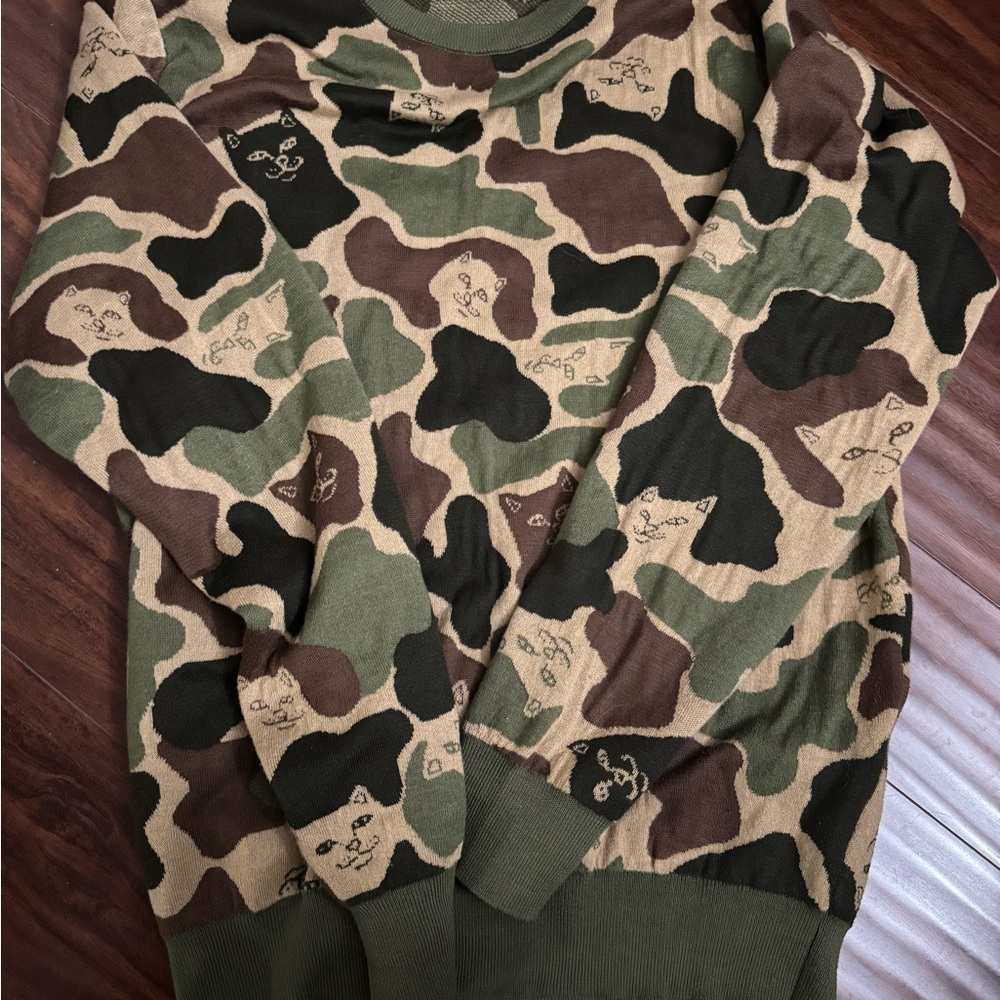 Ripndip Green and Brown Camouflage Sweater